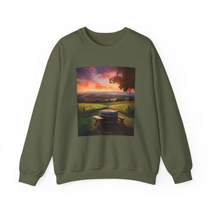 Scenic Sunset Vineyard — Crewneck Sweatshirt