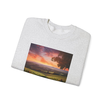 Scenic Sunset Vineyard — Crewneck Sweatshirt