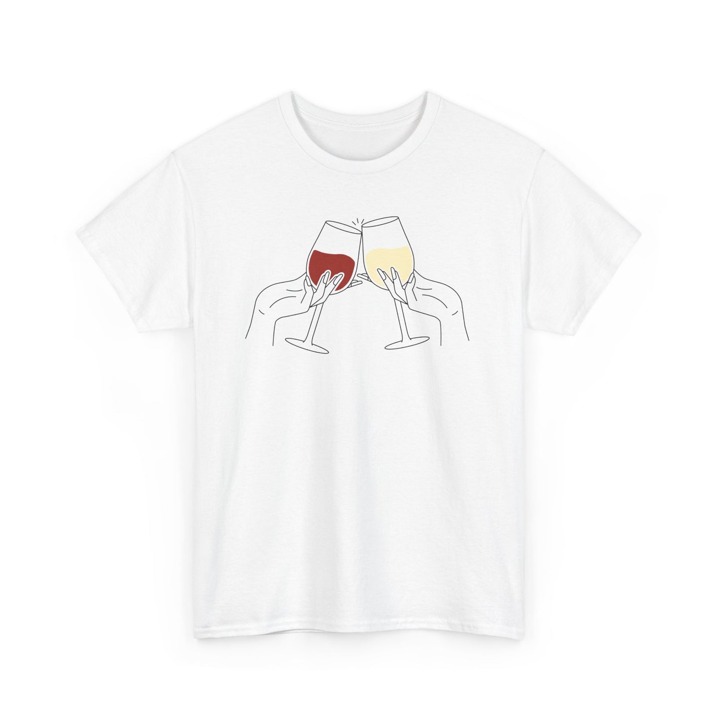 Cheers! celebratory lettering with clinking glasses design on a classic tee