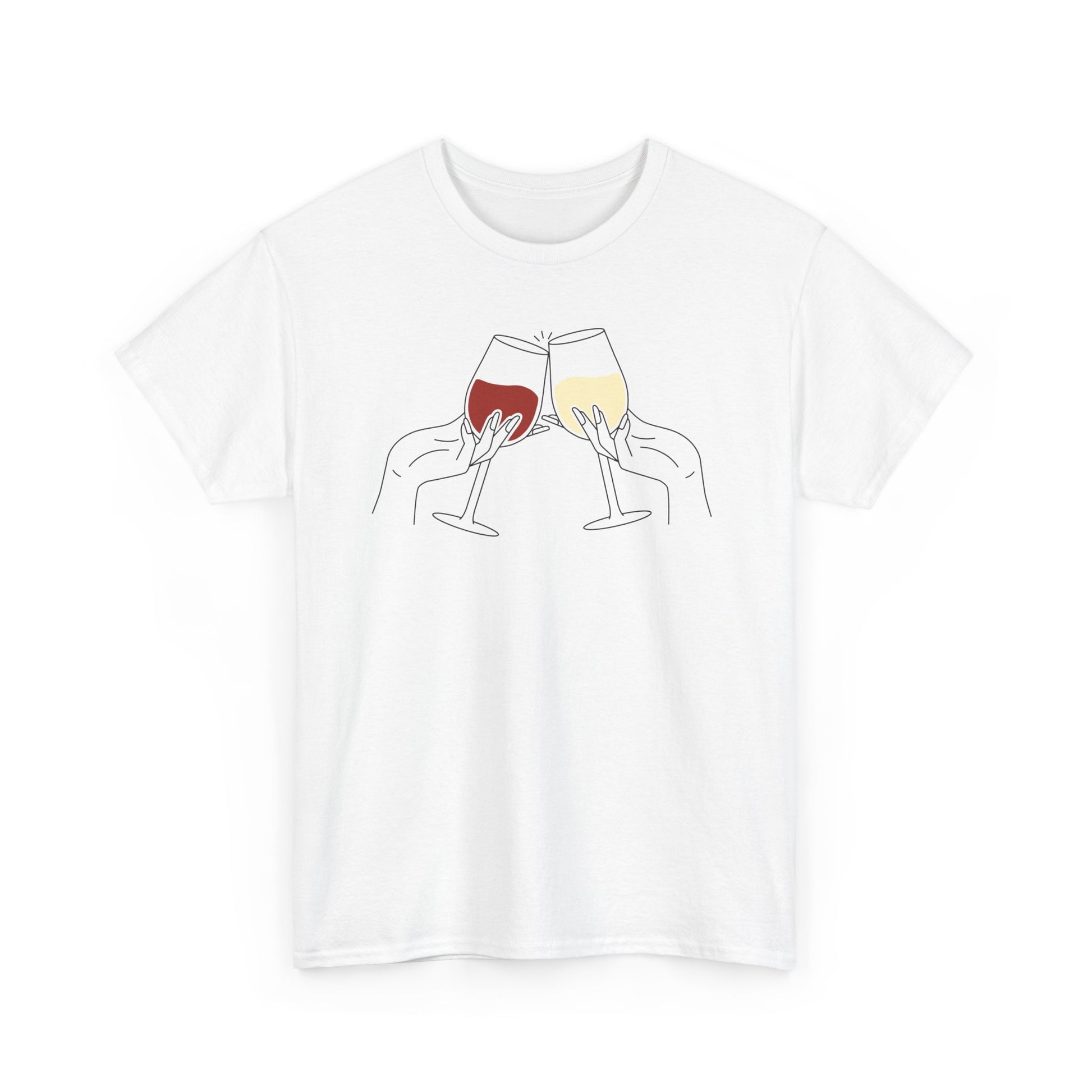 Cheers! celebratory lettering with clinking glasses design on a classic tee