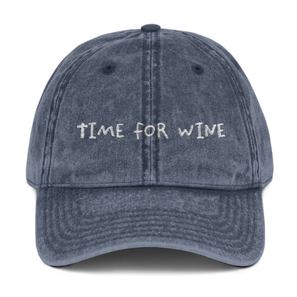 Time for Wine — Vintage Embroidered Cap