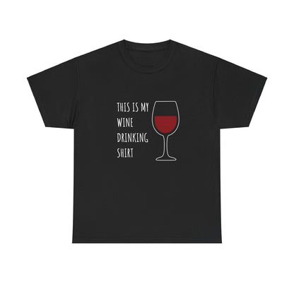 My Red Wine Drinking Shirt text design printed on a classic t-shirt