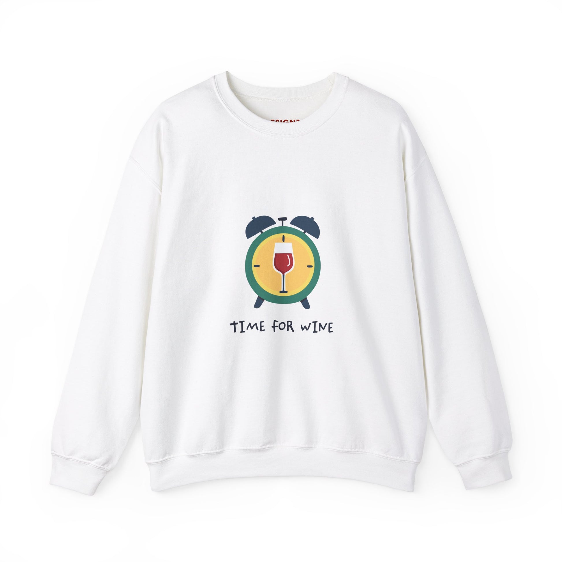 Time for Wine red lovers design on a crewneck sweatshirt
