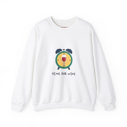 Time for Wine red lovers design on a crewneck sweatshirt