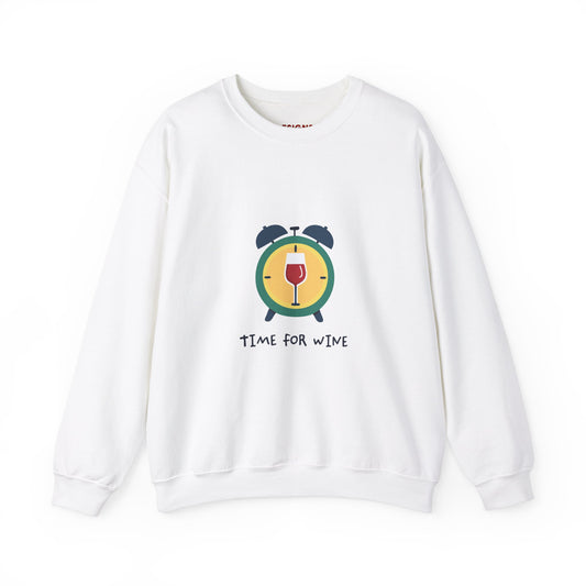 Time for Wine red lovers design on a crewneck sweatshirt