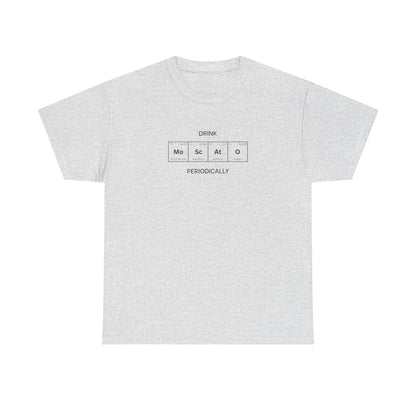 Moscato spelled in periodic table element tiles printed on a classic tee