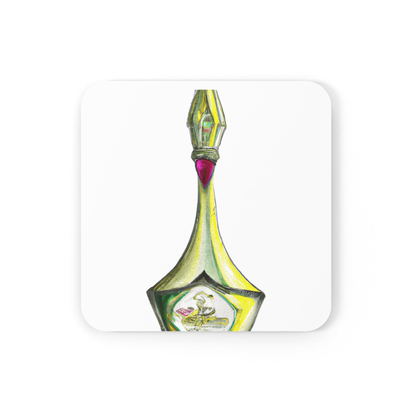 Golden Decanter II cork-back coaster