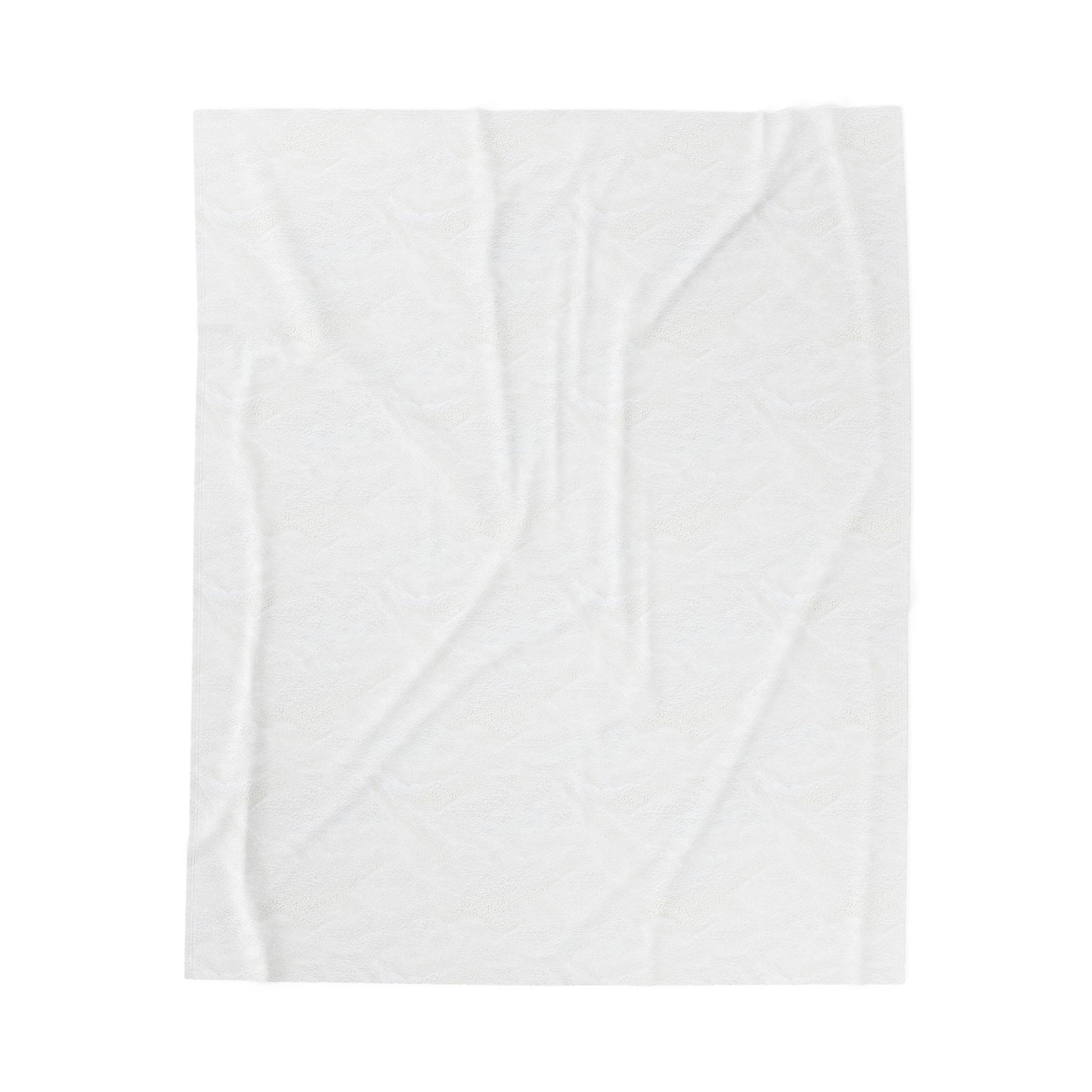 Quilted Vines plush blanket - plain white reverse side shown flat on a white background