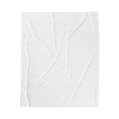 Quilted Vines plush blanket - plain white reverse side shown flat on a white background