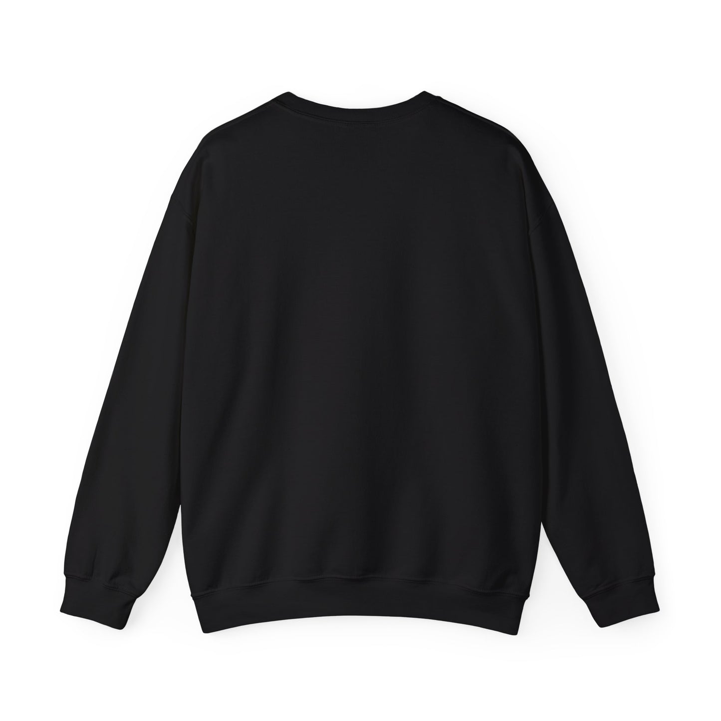 Back view of the black personalized Weekend Wine Club crewneck showing the plain undecorated back