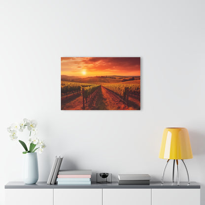 Scenic Vineyard Sunset — Acrylic Wall Art