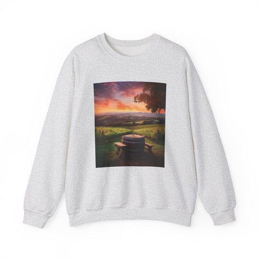 Scenic Sunset Vineyard — Crewneck Sweatshirt
