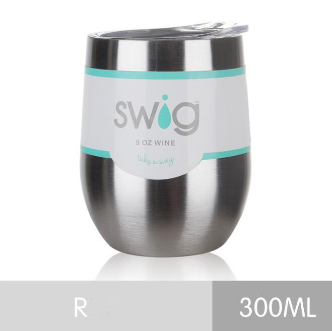 Egg-shaped 9oz stainless steel insulated tumbler with lid