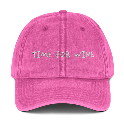 Time for Wine — Vintage Embroidered Cap