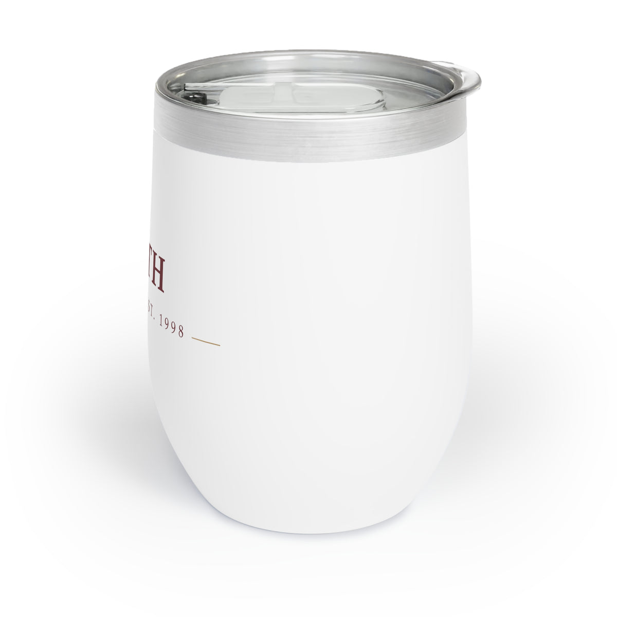 Personalized vineyard wine tumbler, right side view