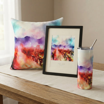 Fiery Vines Set — Pillow, Tumbler & Framed Print