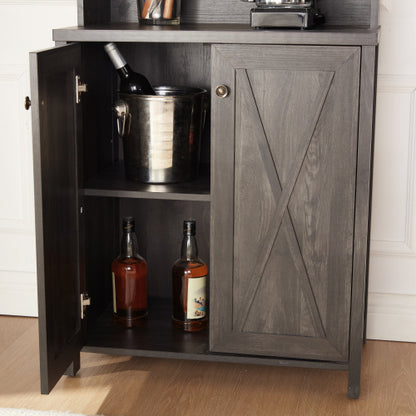 Farmhouse Kitchen Cabinet with Wine Rack