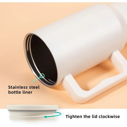 40oz Insulated Tumbler with Handle & Straw