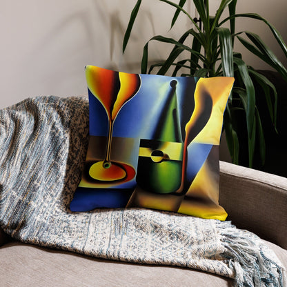 Perfect Pair premium pillow with wine glass artwork, included in the wedding bundle