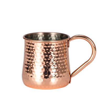 Hammered copper-plated stainless steel mule mug with handle