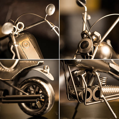 Motorcycle Wine Bottle Rack — Wrought Iron Bar Decor