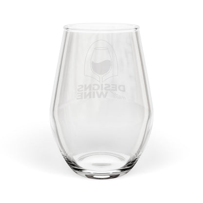 Designs With Wine stemless wine glass, Red Wine Lover edition — back view