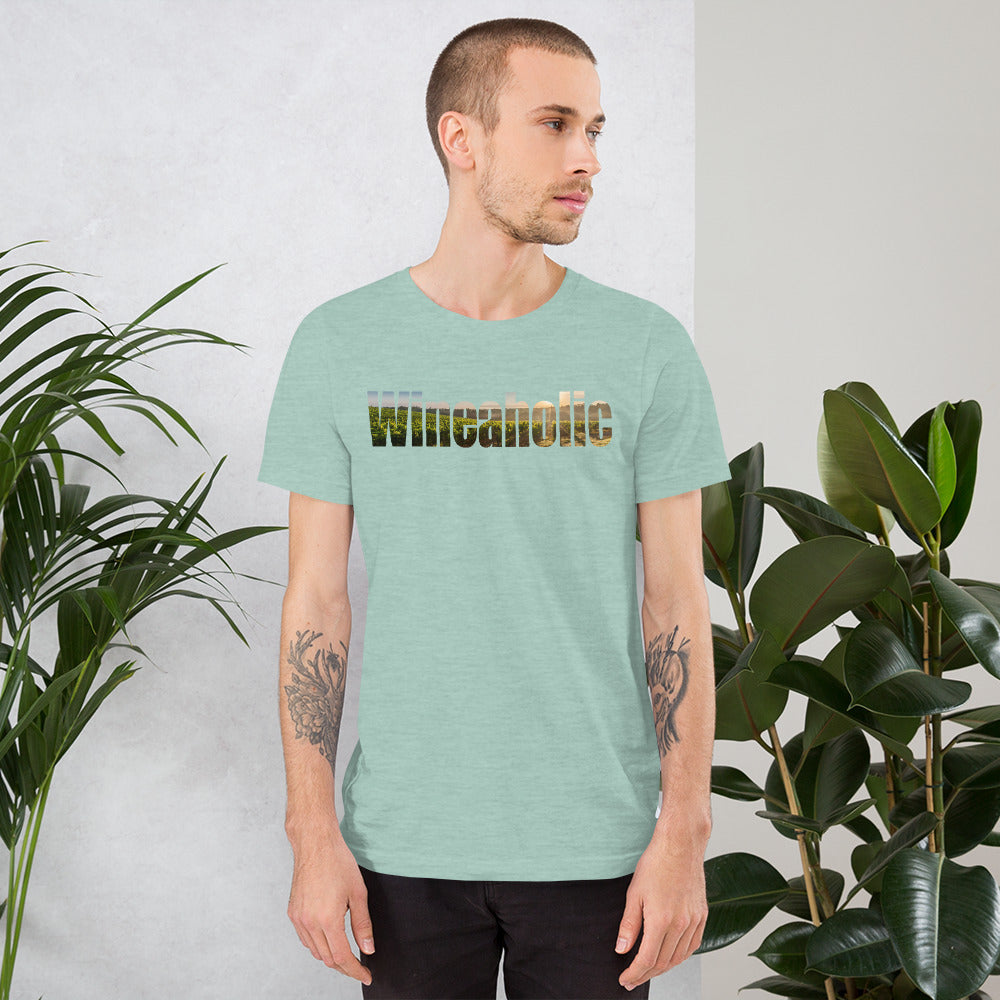 Wineaholic — Classic Tee — Heather Prism Dusty Blue