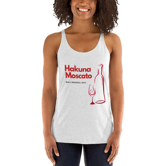 Hakuna Moscato — Racerback Tank — Heather White