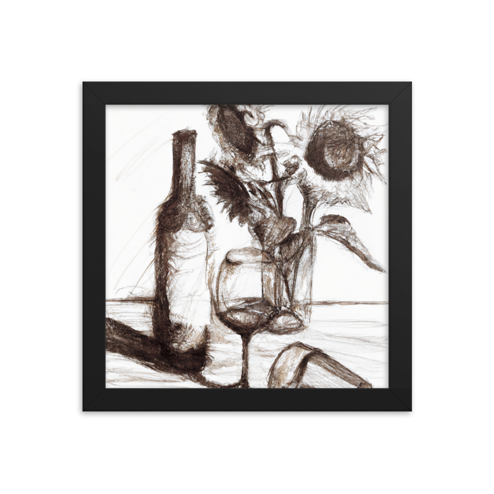Still Life in Ink — Framed Wine Art Print — product image 2