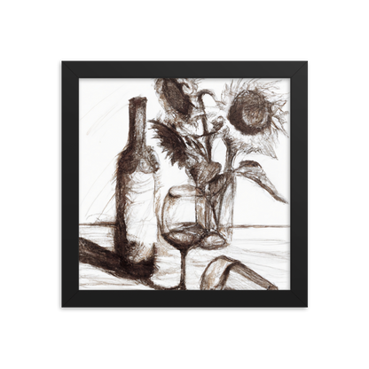 Still Life in Ink — Framed Wine Art Print — product image 2