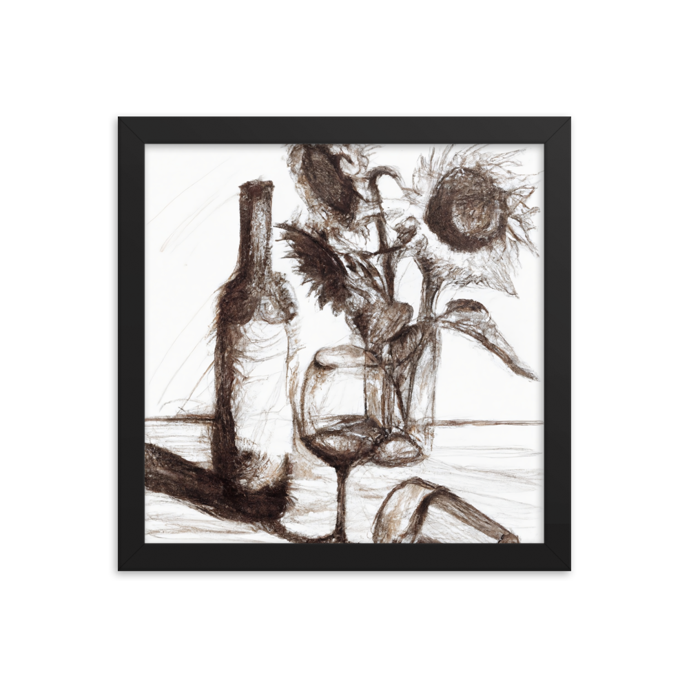 Still Life in Ink — Framed Wine Art Print — product image 3