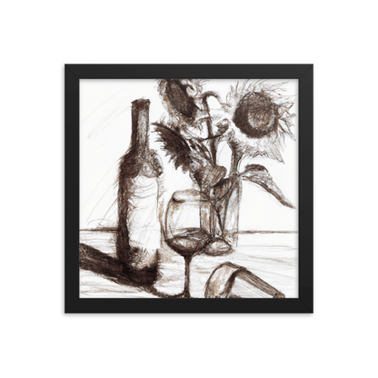 Still Life in Ink — Framed Wine Art Print — product image 3