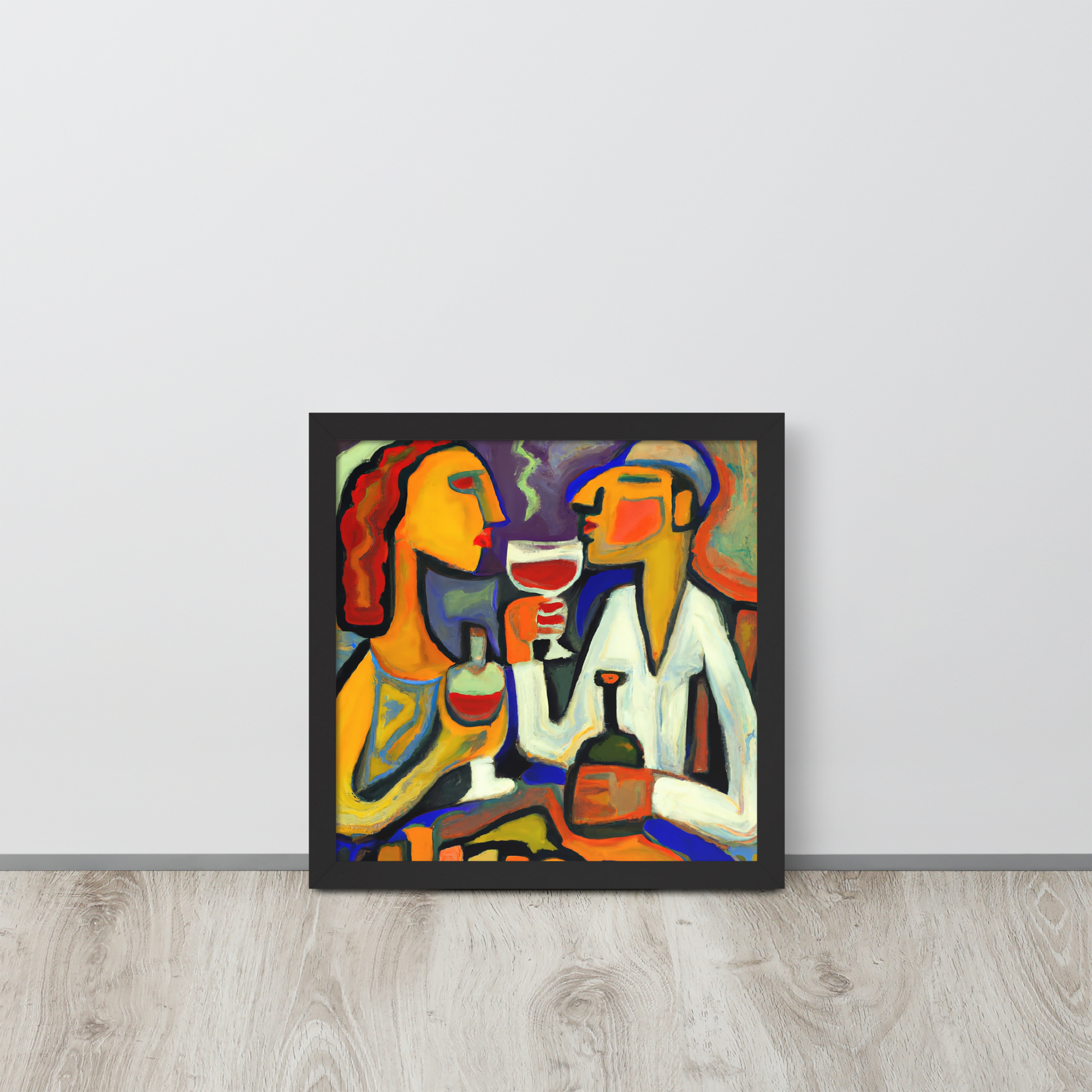 Wine Date — Framed Art Print — 14″×14″
