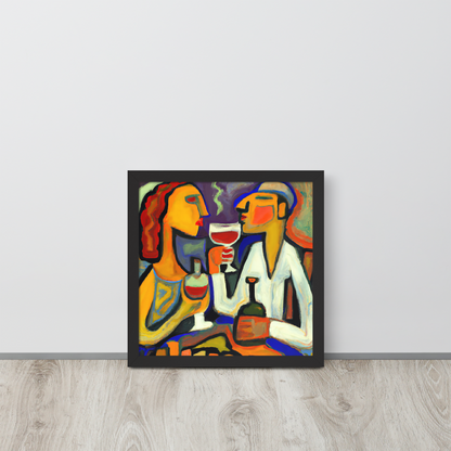 Wine Date — Framed Art Print — 14″×14″