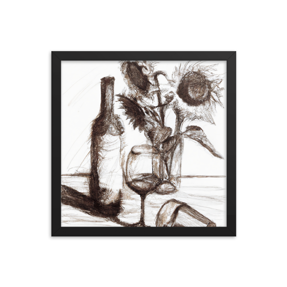 Still Life in Ink — Framed Wine Art Print — product image 4