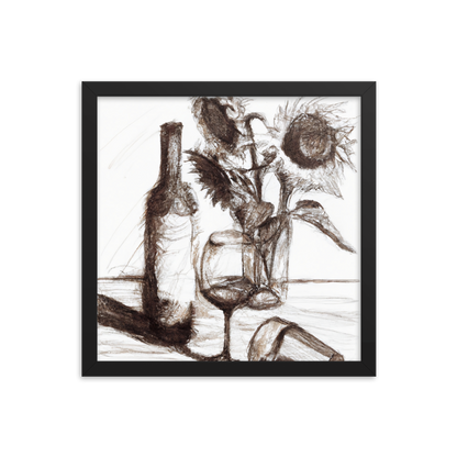 Still Life in Ink — Framed Wine Art Print — product image 4