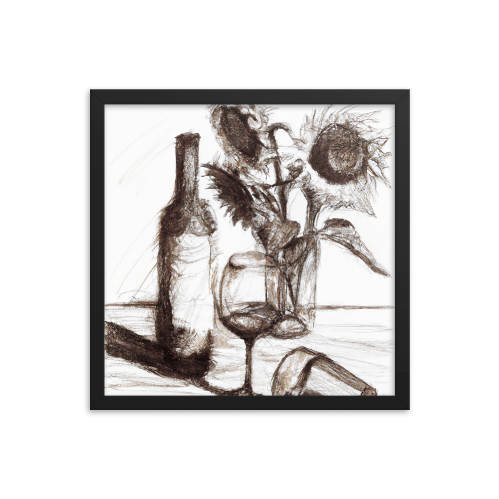 Still Life in Ink — Framed Wine Art Print — product image 5