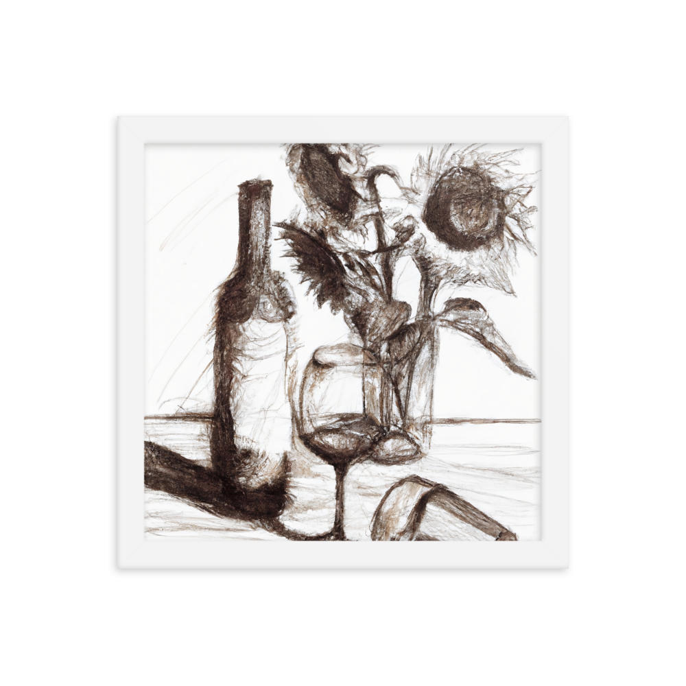 Still Life in Ink — Framed Wine Art Print — product image 7