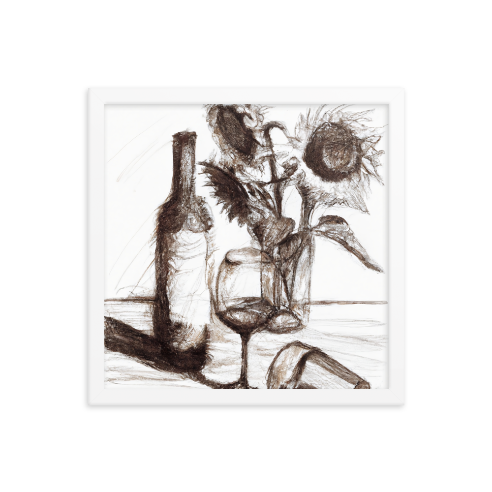 Still Life in Ink — Framed Wine Art Print — product image 8