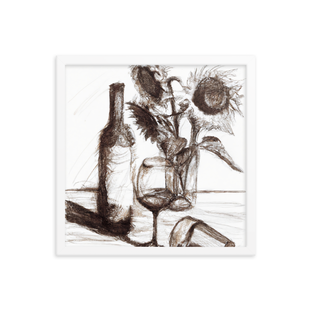 Still Life in Ink — Framed Wine Art Print — product image 9
